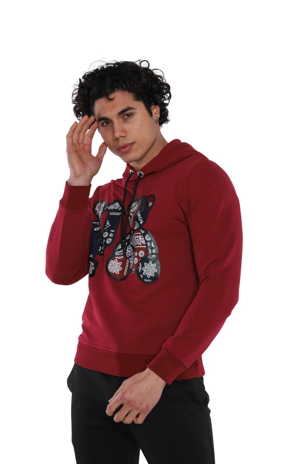 Sweatshirt Imprimé 22KO 5022 en Bordeaux