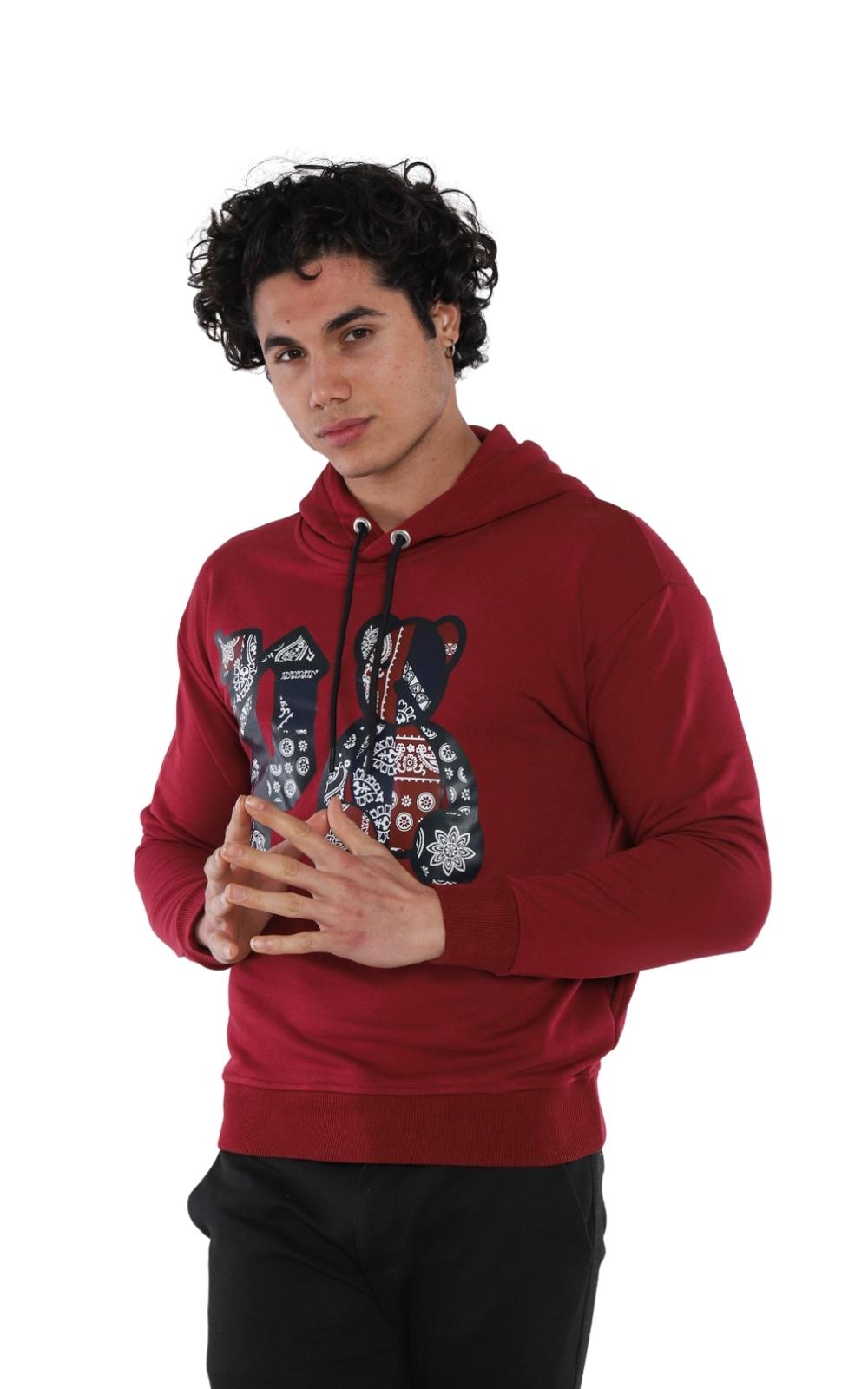 Sweatshirt Imprimé 22KO 5022 en Bordeaux