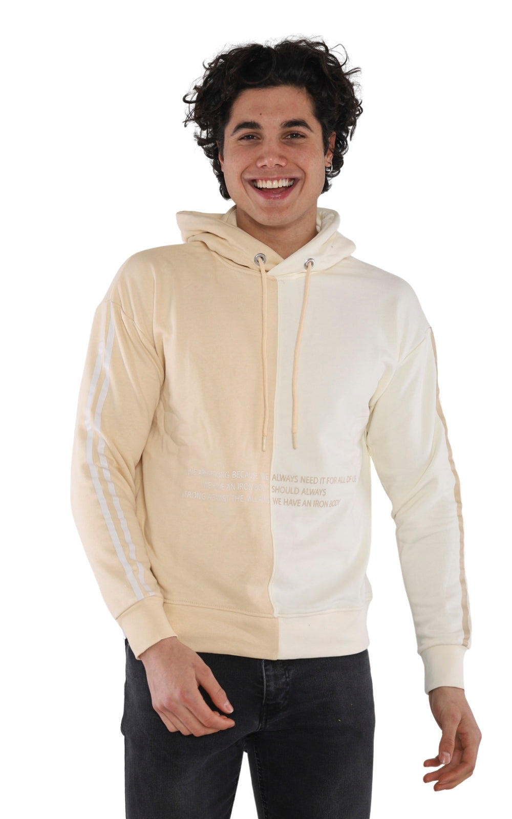 Sweatshirt Imprimé 22KO 5027 en Beige Ecru