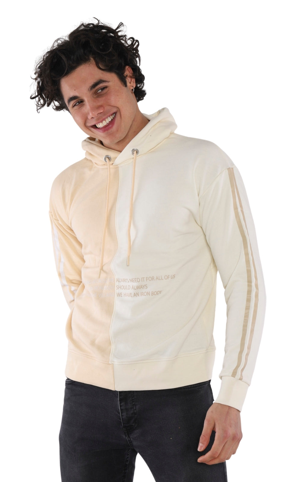 Sweatshirt Imprimé 22KO 5027 en Beige Ecru