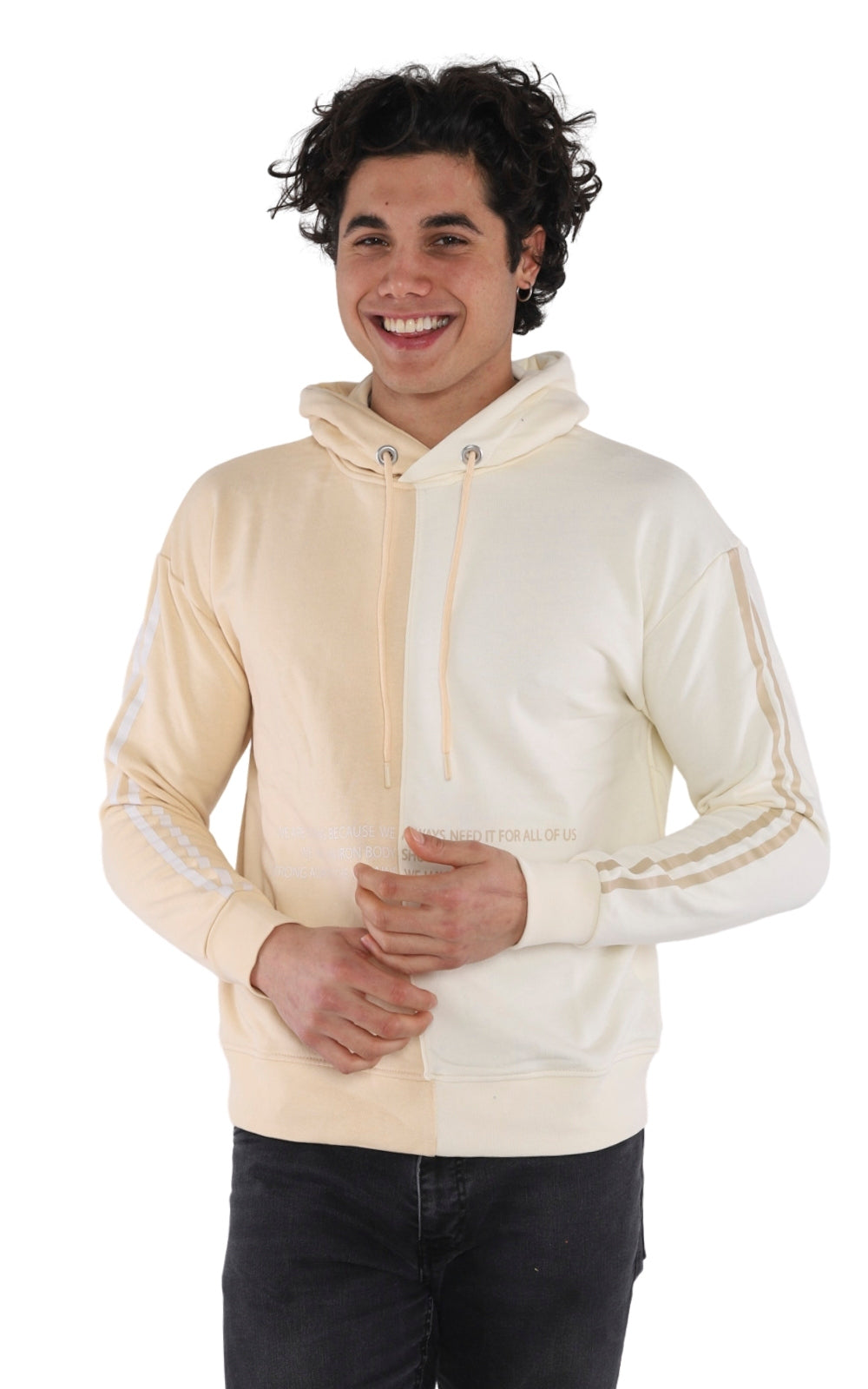 Sweatshirt Imprimé 22KO 5027 en Beige Ecru
