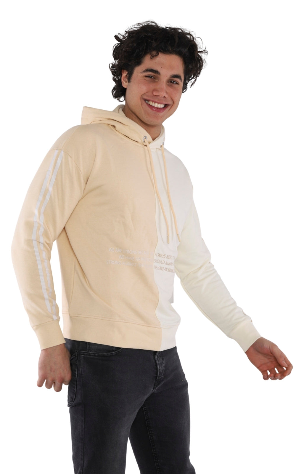 Sweatshirt Imprimé 22KO 5027 en Beige Ecru