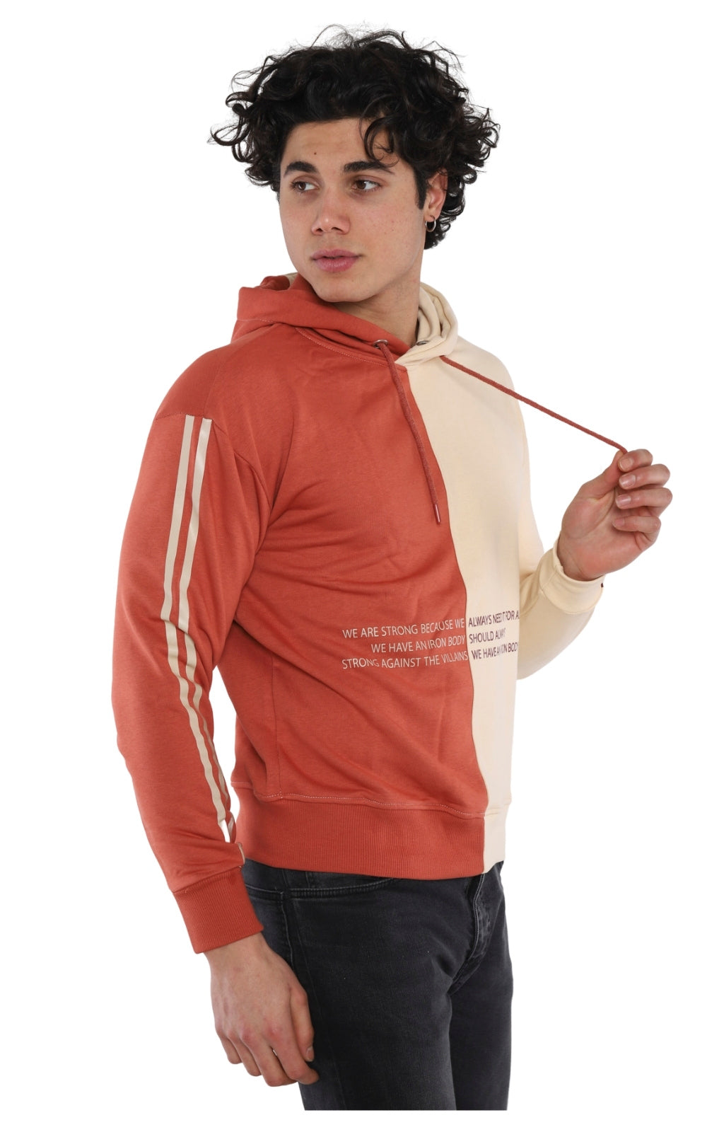 Sweatshirt Imprimé 22KO 5027 en Beige Brique
