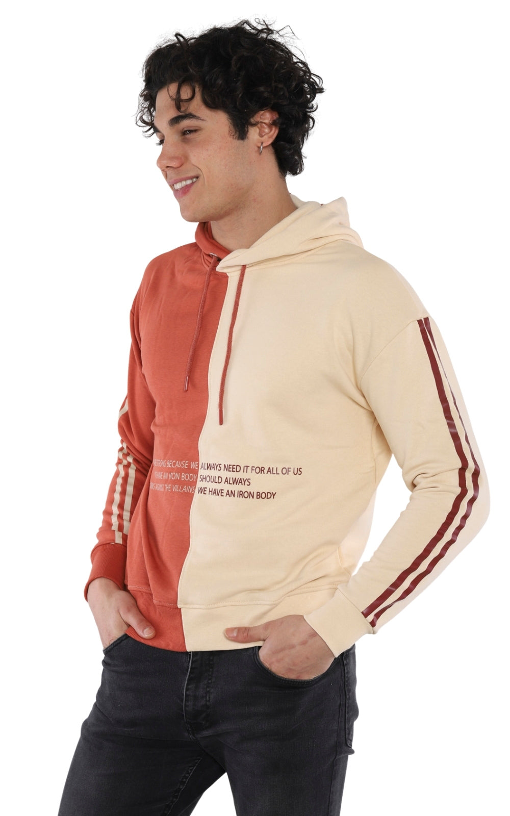Sweatshirt Imprimé 22KO 5027 en Beige Brique